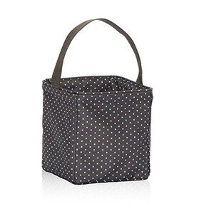 Thirty One Little Carry All Caddy City Charcoal Swiss Dot Tote